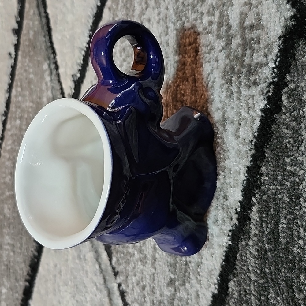1994 FRANKOMA POTTERY BLUE ELEPHANT COLLECTOR SERIES MUG PRICE FIRM